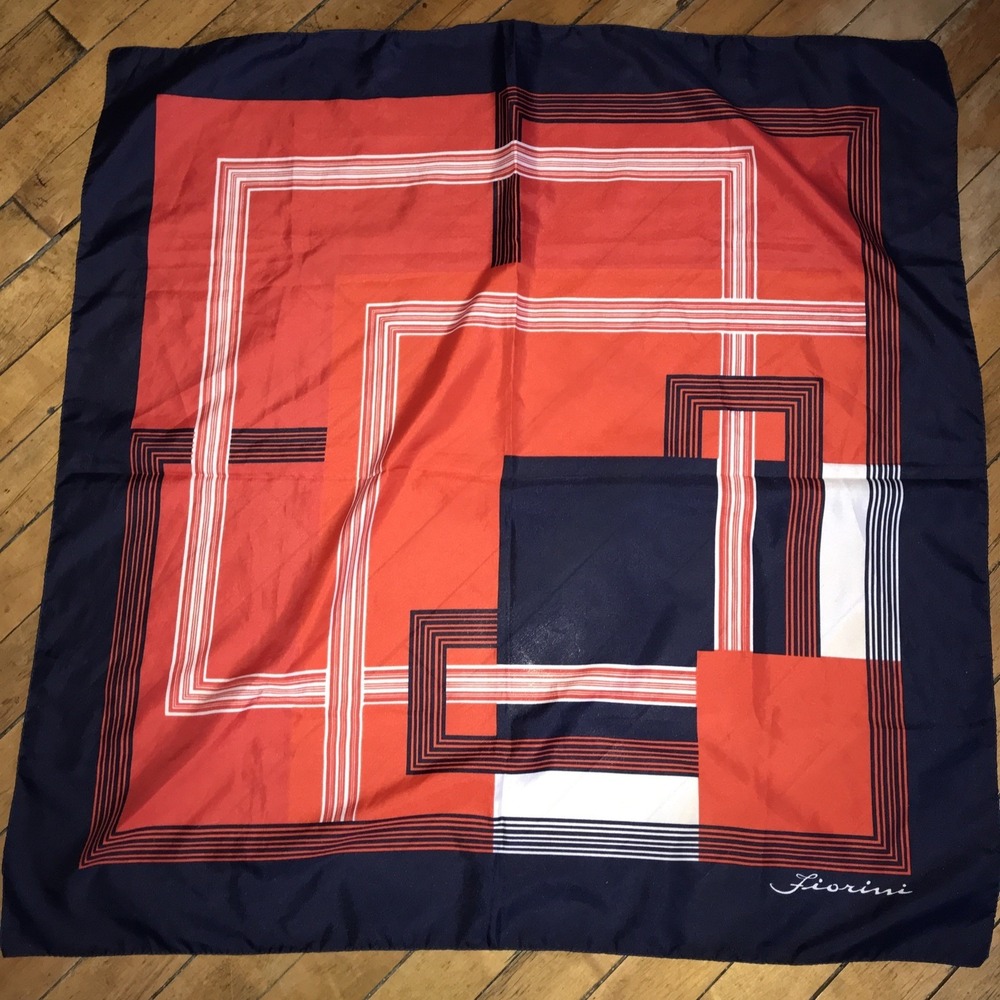 Fiorini Scarf 24" Square Blue/Red‎